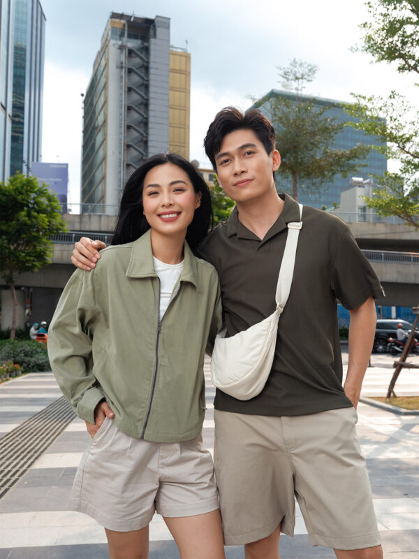 COUPLETX｜Jacket Nữ Khaki Oversize Boxy