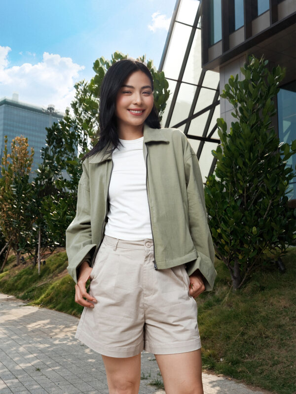 COUPLETX｜Jacket Nữ Khaki Oversize Boxy