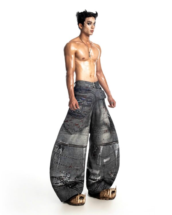 DKILLUMINATE｜THUNDERFORGED PRINTED DENIM PANTS