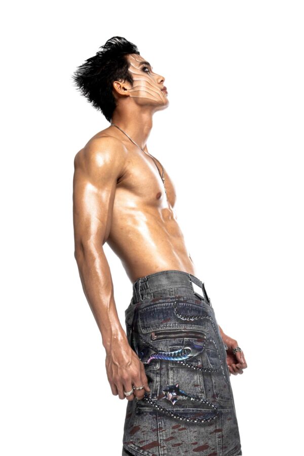 DKILLUMINATE｜THUNDERFORGED PRINTED DENIM PANTS