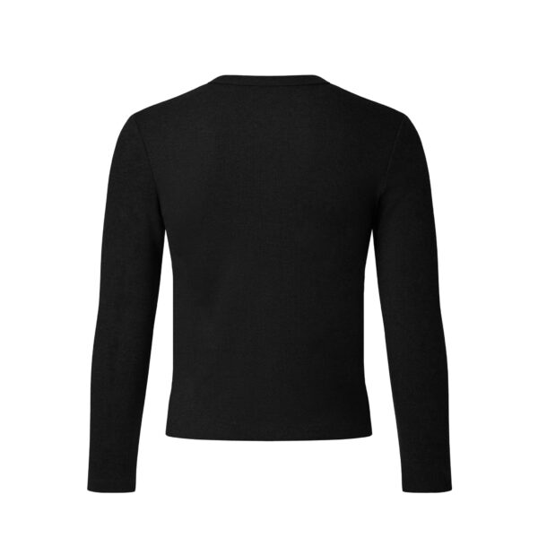 MAVERIK STUDIO｜MAVERIK® BUTTON RIB SLIM FIT LONGSLEEVE T-SHIRT ( BLACK )