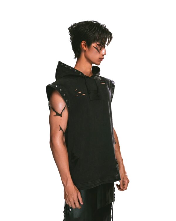 DKILLUMINATE｜BLACK SAIYAN TANKTOP HOODIE