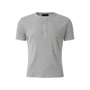 MAVERIK STUDIO｜MAVERIK® BUTTON RIB SLIM FIT T-SHIRT ( GREY )