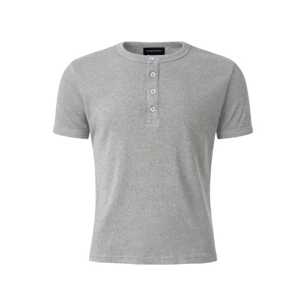 MAVERIK STUDIO｜MAVERIK® BUTTON RIB SLIM FIT T-SHIRT ( GREY )