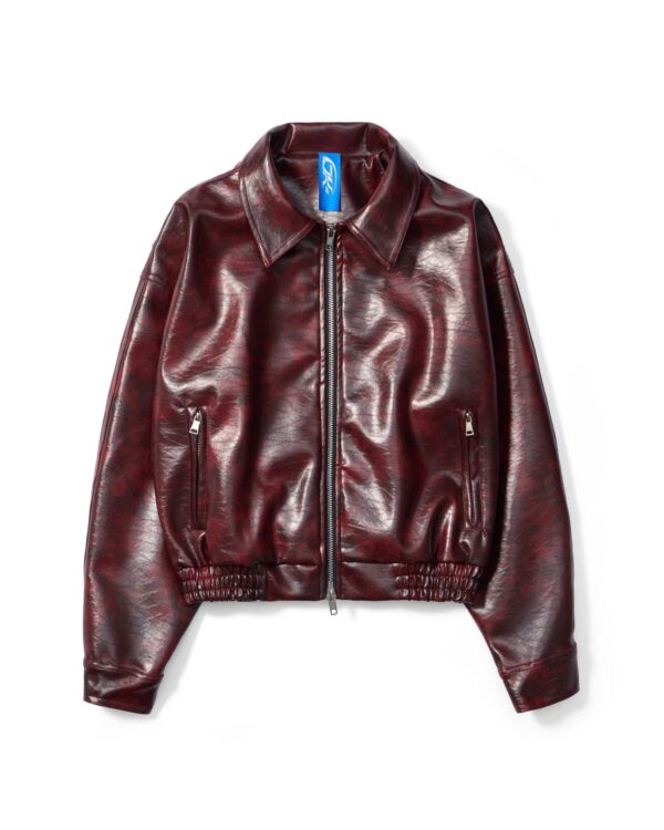 DKILLUMINATE｜OVERSIZED LEATHER BOMBER JACKET (Red)