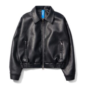 DKILLUMINATE｜OVERSIZED LEATHER BOMBER JACKET (Black)