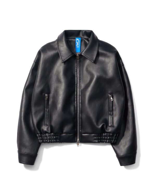 DKILLUMINATE｜OVERSIZED LEATHER BOMBER JACKET (Black)