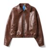 DKILLUMINATE｜OVERSIZED LEATHER BOMBER JACKET (Brown)