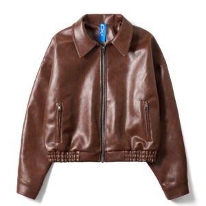 DKILLUMINATE｜OVERSIZED LEATHER BOMBER JACKET (Brown)