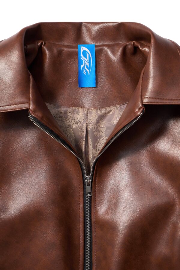 DKILLUMINATE｜OVERSIZED LEATHER BOMBER JACKET (Brown)