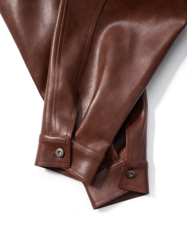 DKILLUMINATE｜OVERSIZED LEATHER BOMBER JACKET (Brown)
