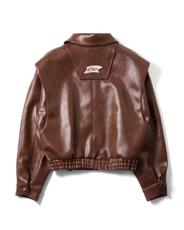 DKILLUMINATE｜OVERSIZED LEATHER BOMBER JACKET (Brown)