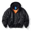 DKILLUMINATE｜OVERSIZED HOODED LEATHER BOMBER JACKET