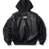 DKILLUMINATE｜OVERSIZED HOODED LEATHER BOMBER JACKET