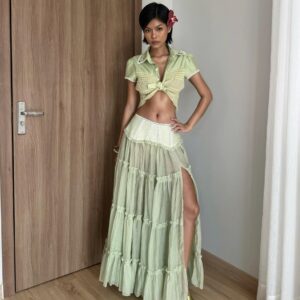 So Dópe｜Green Wetsy Skirt