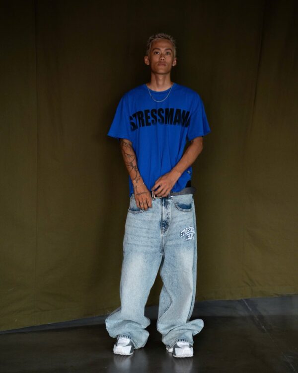 STRESSMAMA Ssma Faded Logo T-shirt T恤(藍)