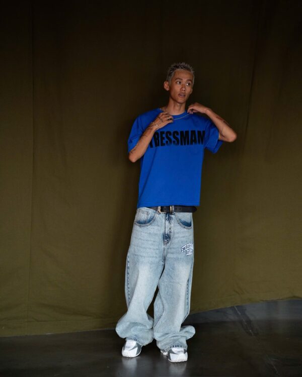STRESSMAMA Ssma Faded Logo T-shirt T恤(藍)