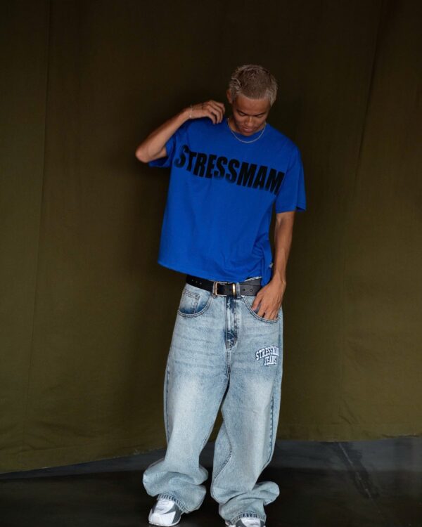 STRESSMAMA Ssma Faded Logo T-shirt T恤(藍)