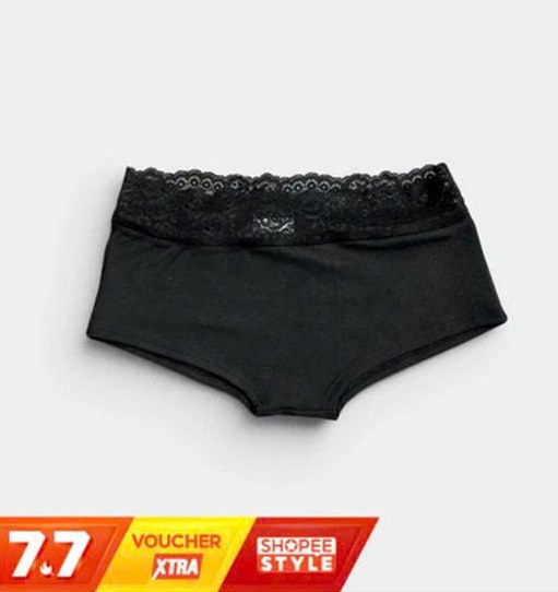 TWENTI 羅紋拼蕾絲安全褲